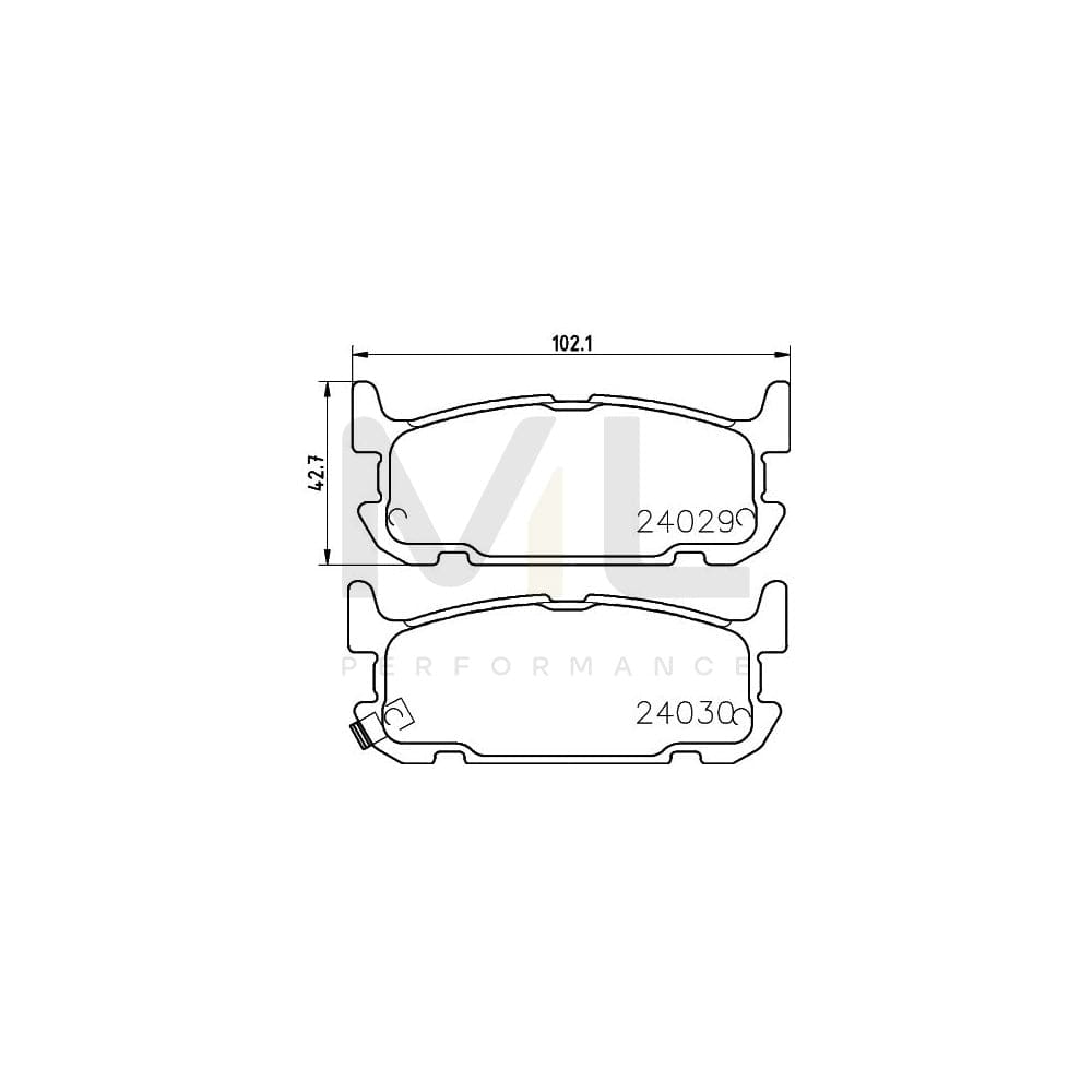 Hella 8DB 355 010-931 Brake Pad Set For Mazda Mx-5 Ii (Nb) With Acoustic Wear Warning | ML Performance Car Parts