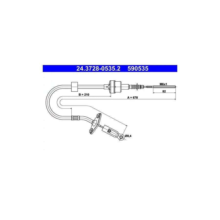 ATE 24.3728-0535.2 Clutch Cable