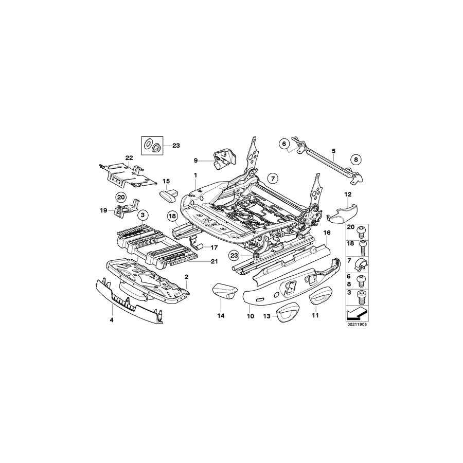 Genuine BMW 52107157393 E91 E90 Trim, Seat Outer Left GRAU (Inc. 325d, 316d & 330xd) | ML Performance UK