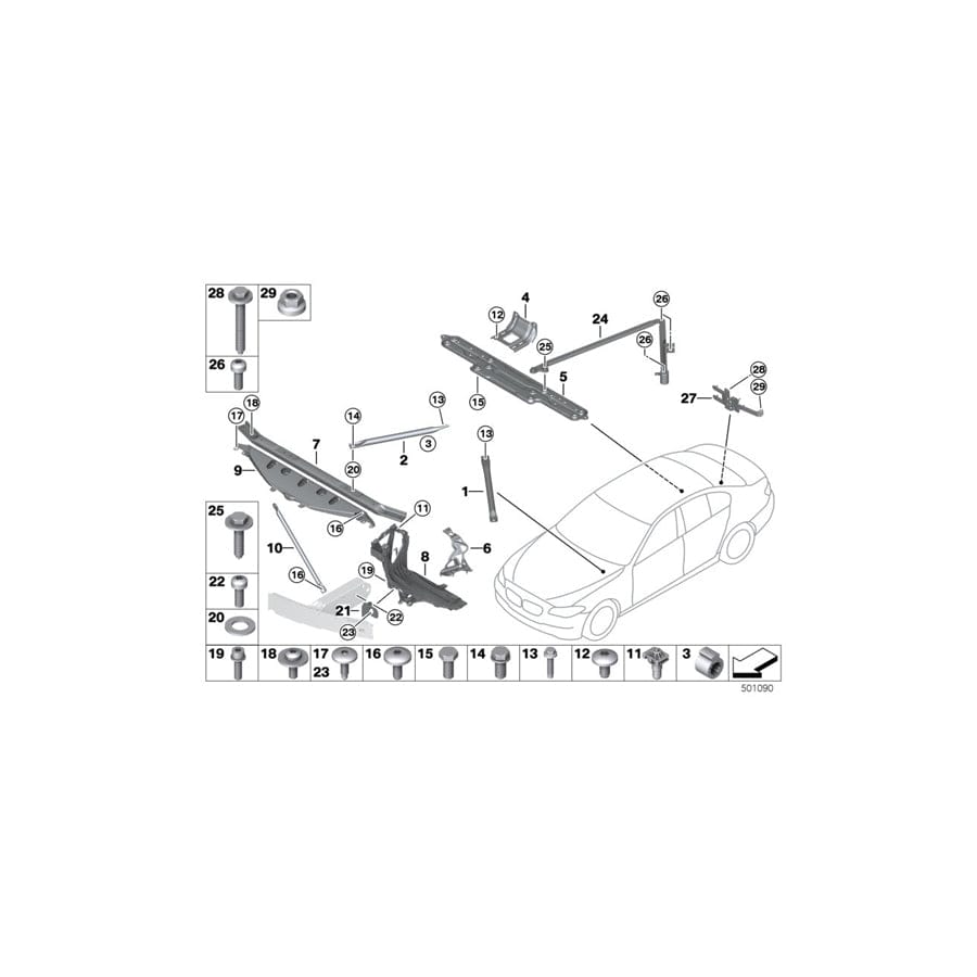 Genuine BMW 51618050437 F12 F12 Pull Rod Left M (Inc.  & M6) | ML Performance UK Car Parts