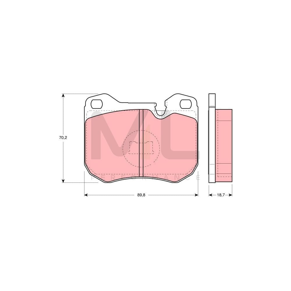 TRW Gdb309 Brake Pad Set Prepared For Wear Indicator | ML Performance Car Parts