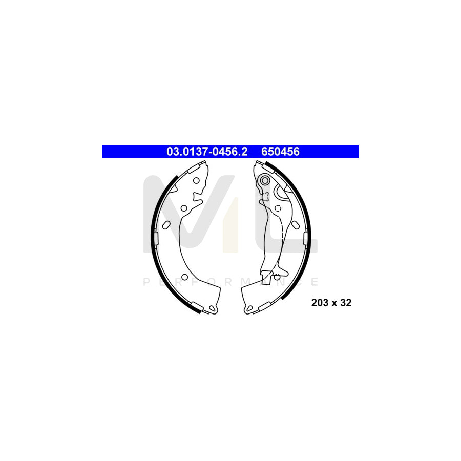 ATE 03.0137-0456.2 Brake Shoe Set for HYUNDAI Getz (TB) with lever | ML Performance Car Parts