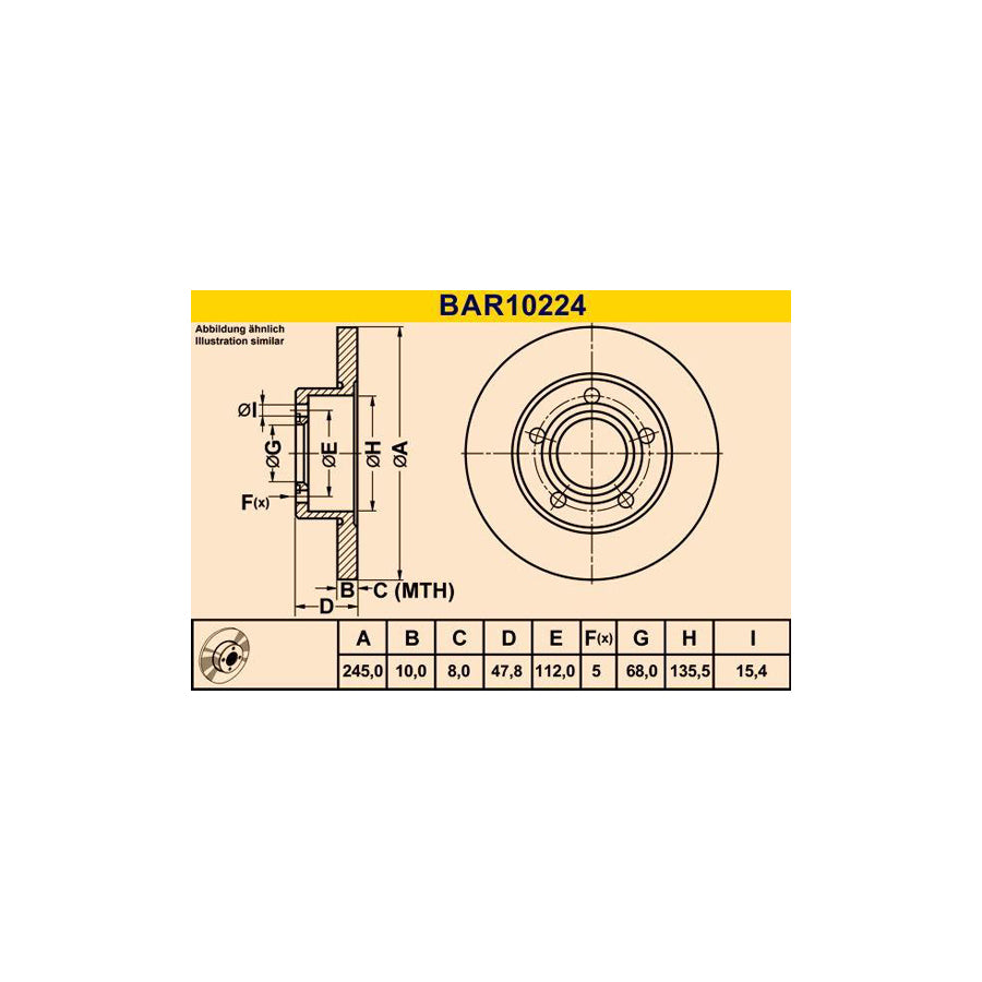 Barum BAR10224 Brake Disc