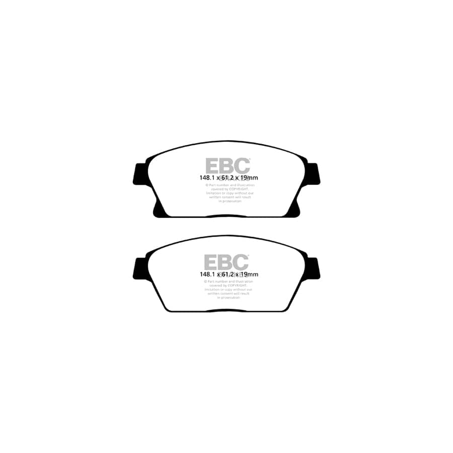 EBC PD11KF1247 Chevrolet Opel Vauxhall Greenstuff Front Brake Pad & GD Disc Kit - TRW Caliper 2 | ML Performance UK Car Parts