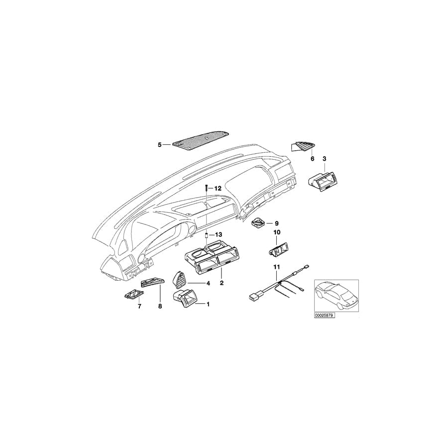 Genuine BMW 64228183848 E38 Covering Defroster Nozzle Right SCHWARZ (Inc. 728iL, 730i & 730iL) | ML Performance UK Car Parts