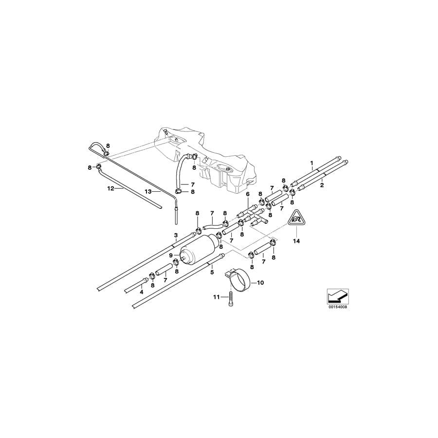 Genuine BMW 16111183297 E39 Fuel Pipe (Inc. 525d, 540iP & 540i) | ML Performance UK Car Parts