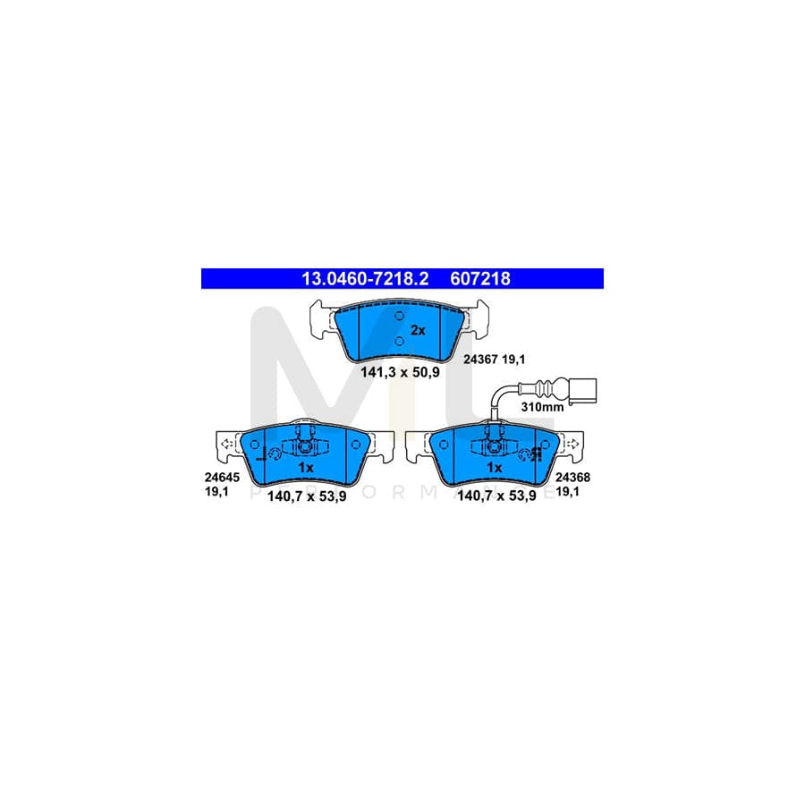 ATE 13.0460-7218.2 Brake pad set incl. wear warning contact | ML Performance Car Parts