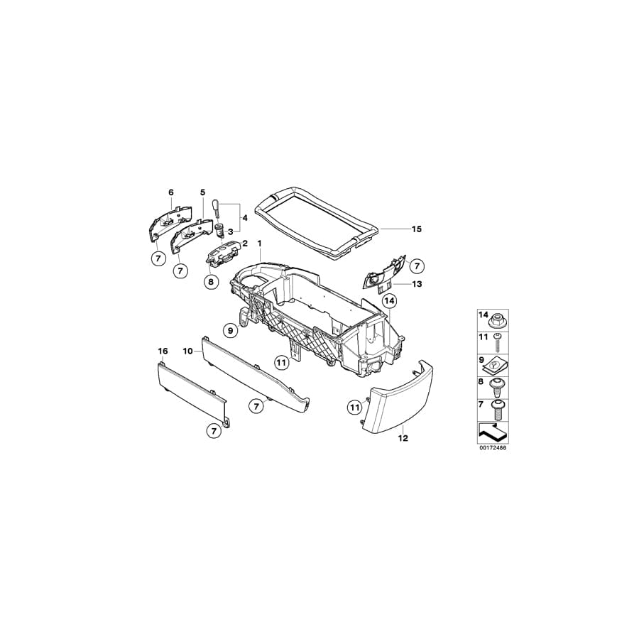 Genuine BMW 51167061844 E65 E67 E66 Trim Panel, Center Armrest Right STEINGRÜN (Inc. 760Li, 745LiS & 760i) | ML Performance UK Car Parts