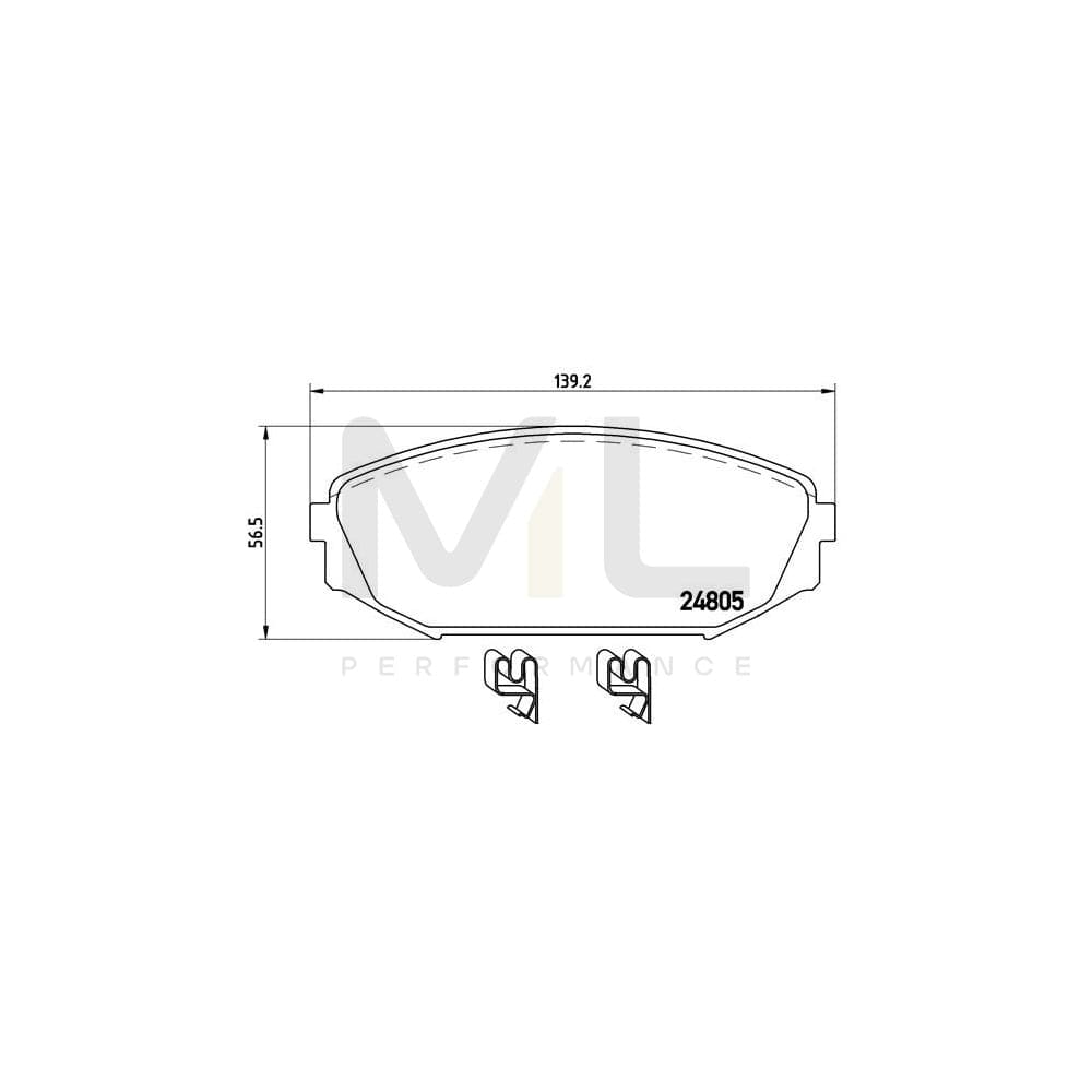 Brembo P 28 049 Brake Pad Set For Honda Odyssey With Acoustic Wear Warning | ML Performance Car Parts