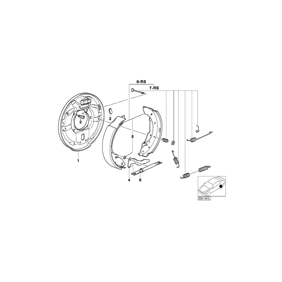 Genuine BMW 34219067127 E36 Repair Kit Brake Shoe With Springs (Inc. 318tds, 316i & 316g) | ML Performance UK