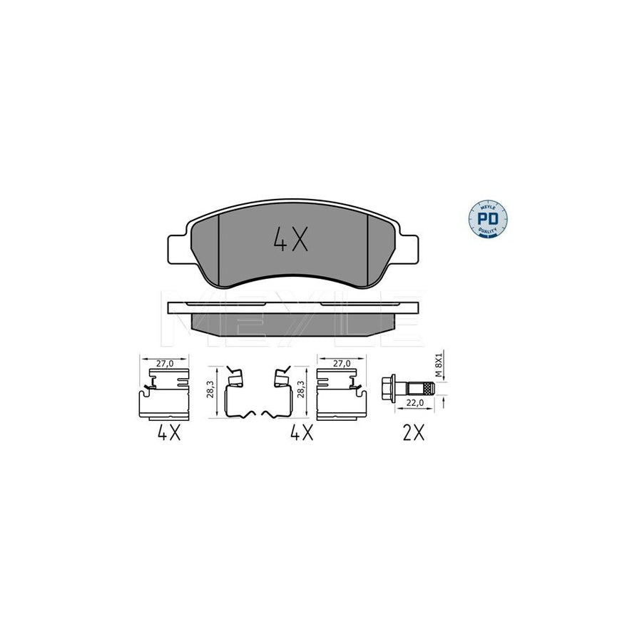 Meyle 025 244 6519/Pd Brake Pad Set