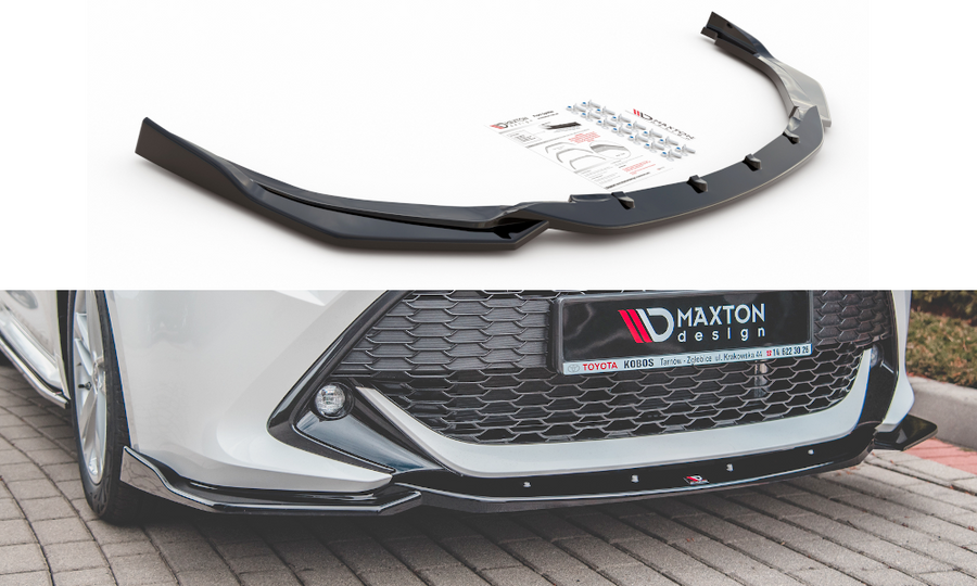 Maxton Design TO-CO-12-FD2T Front Splitter V.2 Toyota Corolla XII Touring Sports / Hatchback | ML Performance UK Car Parts