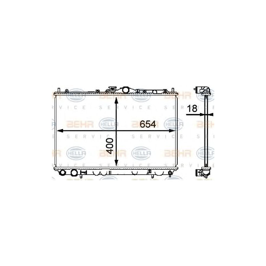 Hella 8MK 376 718-541 Engine Radiator For Mitsubishi Carisma