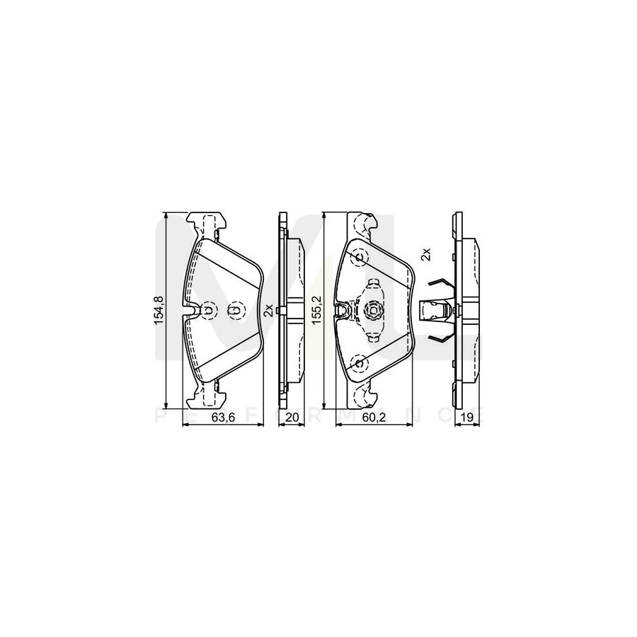 Bosch 0986495408 Brake Pad Set For Bmw 5 Series With Anti-Squeak Plate, With Mounting Manual BP1781 | ML Performance Car Parts