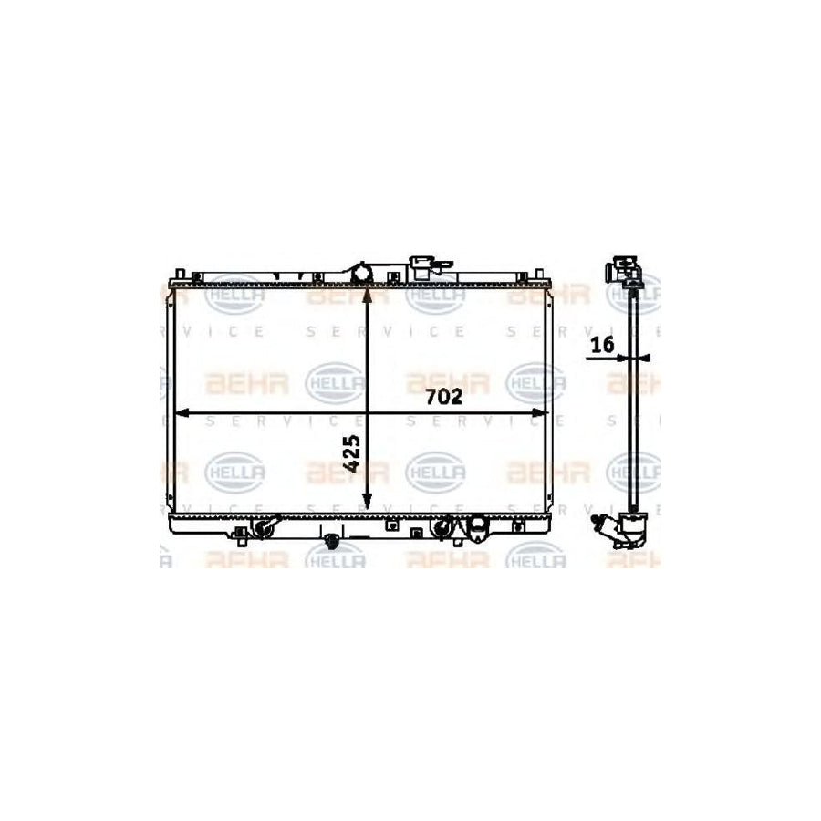 Hella 8MK 376 718-521 Engine RAdiator For Honda Shuttle (RA)