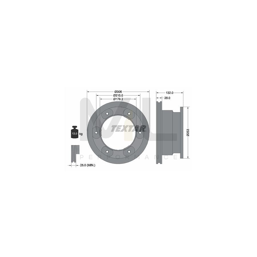 TEXTAR 93177700 Brake Disc Internally Vented, without wheel hub, without wheel studs | ML Performance Car Parts