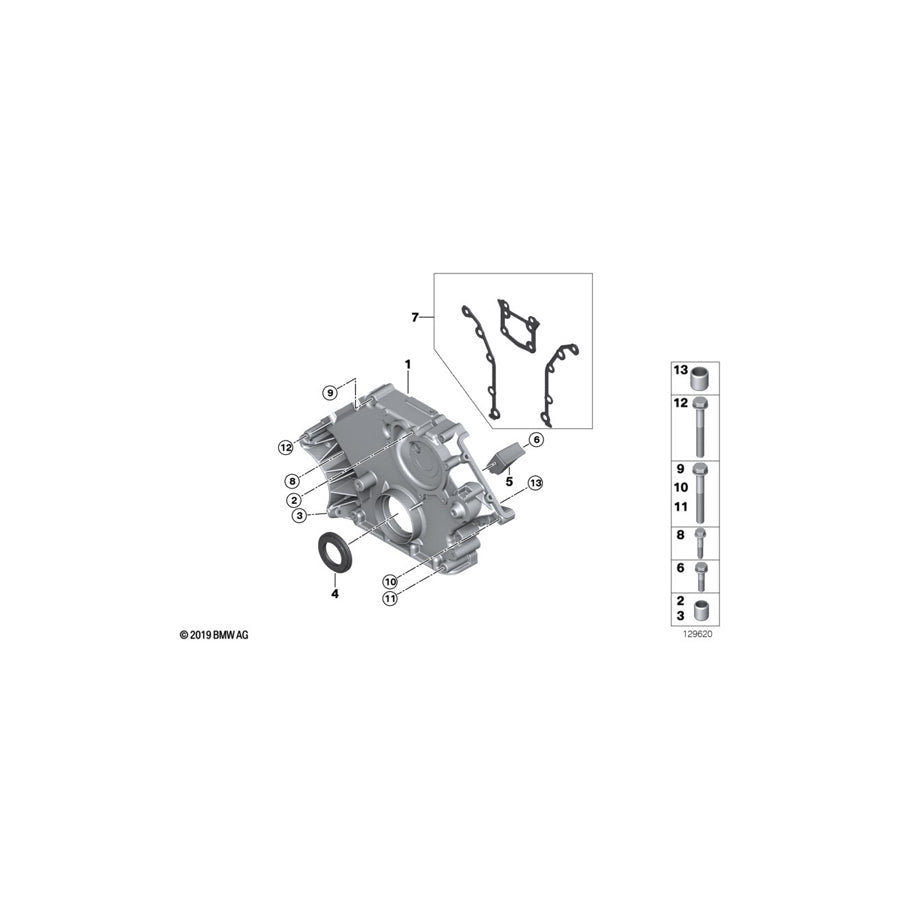 Genuine BMW 11141439717 E64 E53 E70 Gasket F Timing Case (Inc. ALPINA B7, 745i & X5 4.8i) | ML Performance UK Car Parts