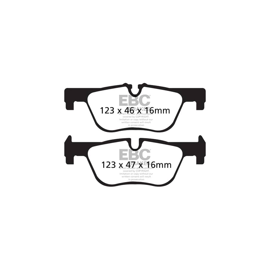 EBC PD01KR112 BMW Greenstuff Rear Brake Pad & Plain Disc Kit - ATE Caliper 2 | ML Performance UK Car Parts