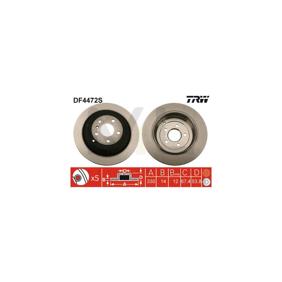 TRW DF4472S Brake Disc Solid, Painted | ML Performance Car Parts