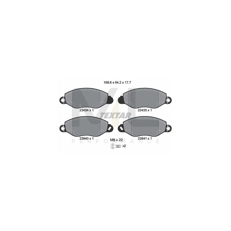 TEXTAR 2343401 Brake pad set for FORD TRANSIT with acoustic wear warning, with brake caliper screws | ML Performance Car Parts