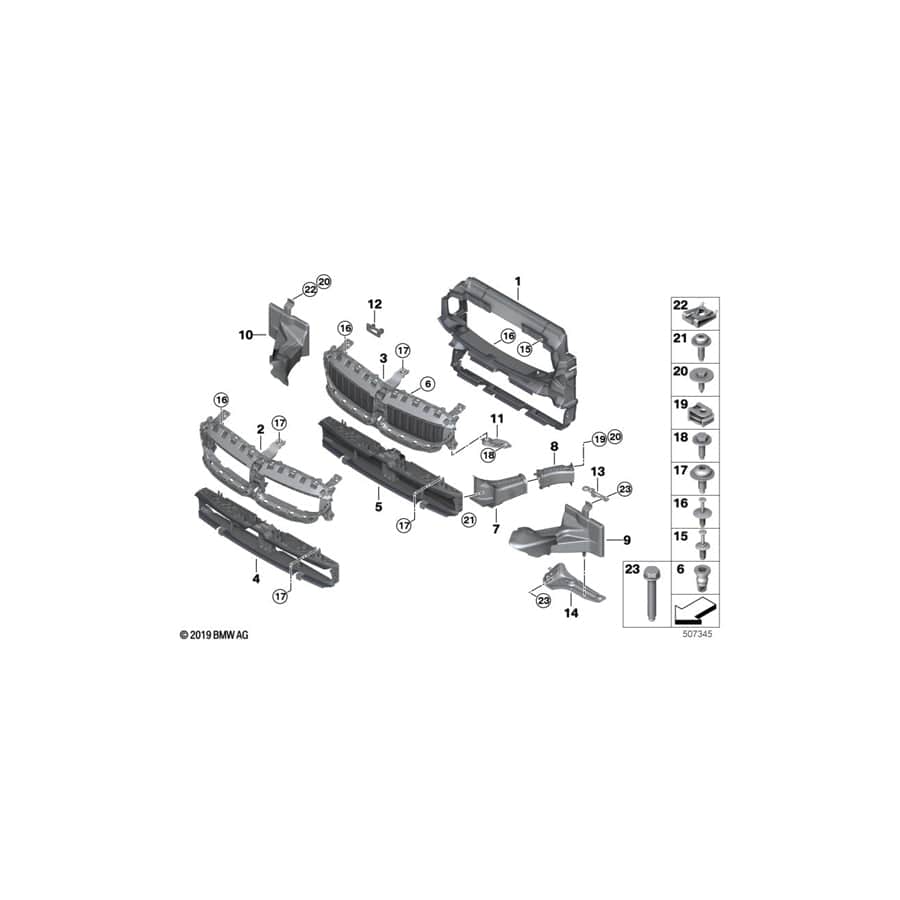 Genuine BMW 51647434062 G20 G21 Bracket, Air Duct, Right (Inc. 320dX, 320i & 318d) | ML Performance UK Car Parts