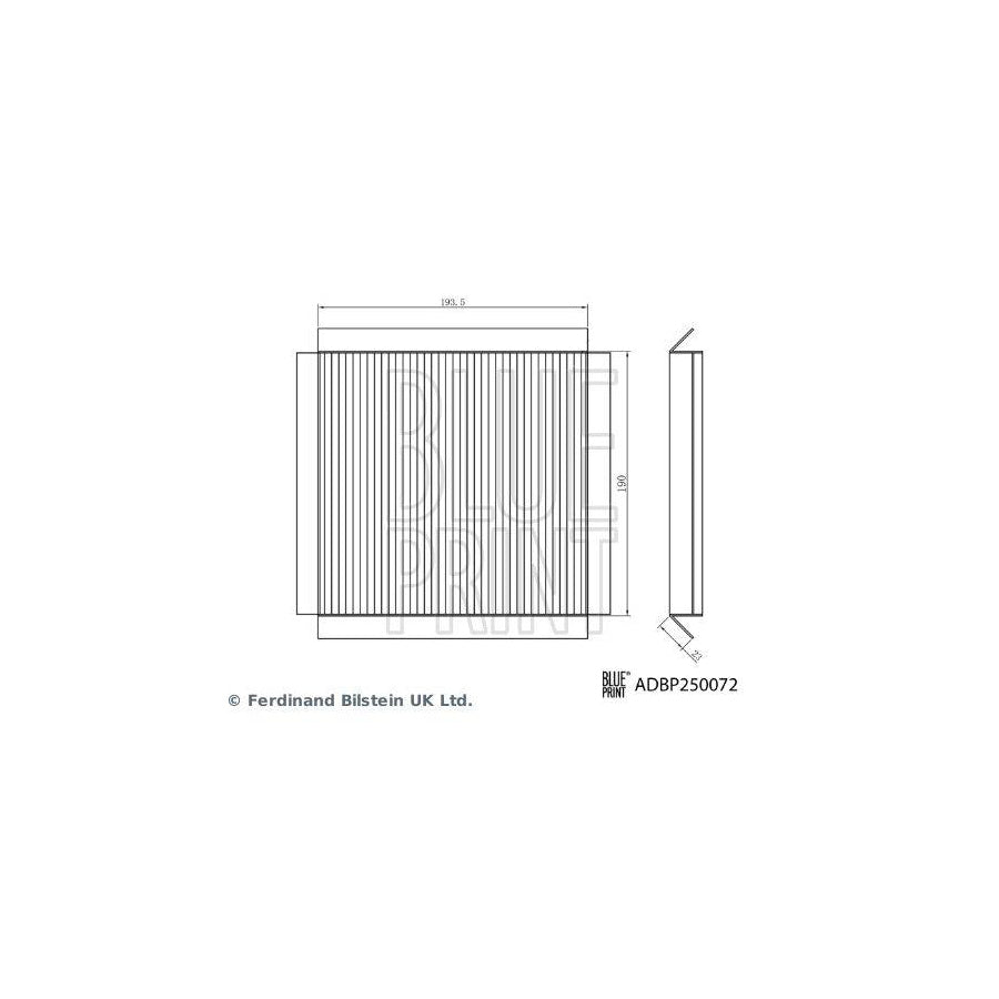 Blue Print ADBP250072 Pollen Filter For Mg Mg 3 Ii