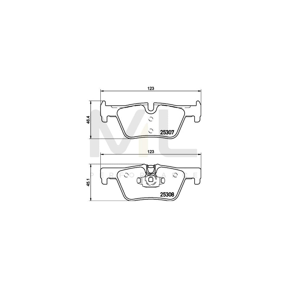 Hella 8DB 355 019-971 Brake Pad Set Prepared For Wear Indicator | ML Performance Car Parts