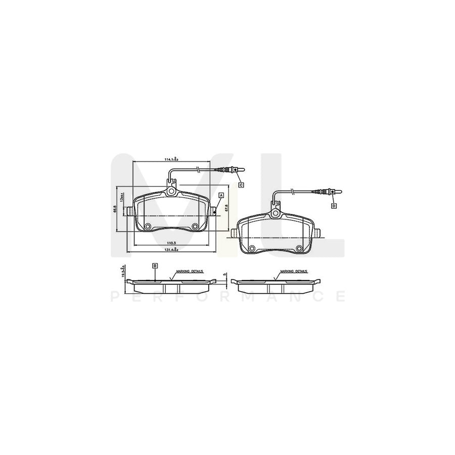 Bosch 0986Tb3076 Brake Pad Set For Peugeot 407 Incl. Wear Warning Contact, With Bolts, With Accessories  | ML Performance Car Parts