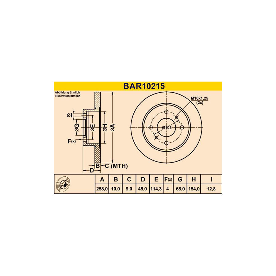 Barum BAR10215 Brake Disc