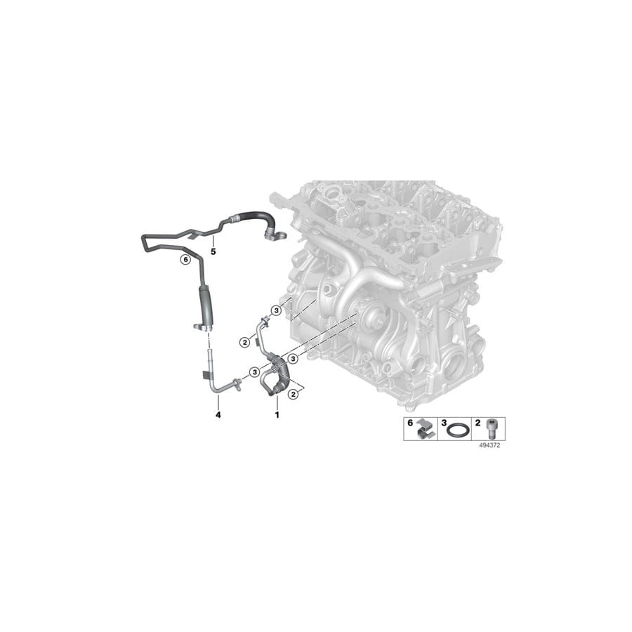 Genuine BMW 11538687749 F46 F55 F48 Line, Turbocharger Coolant Return Line (Inc. 225iX, X2 28iX & X2 28i) | ML Performance UK Car Parts