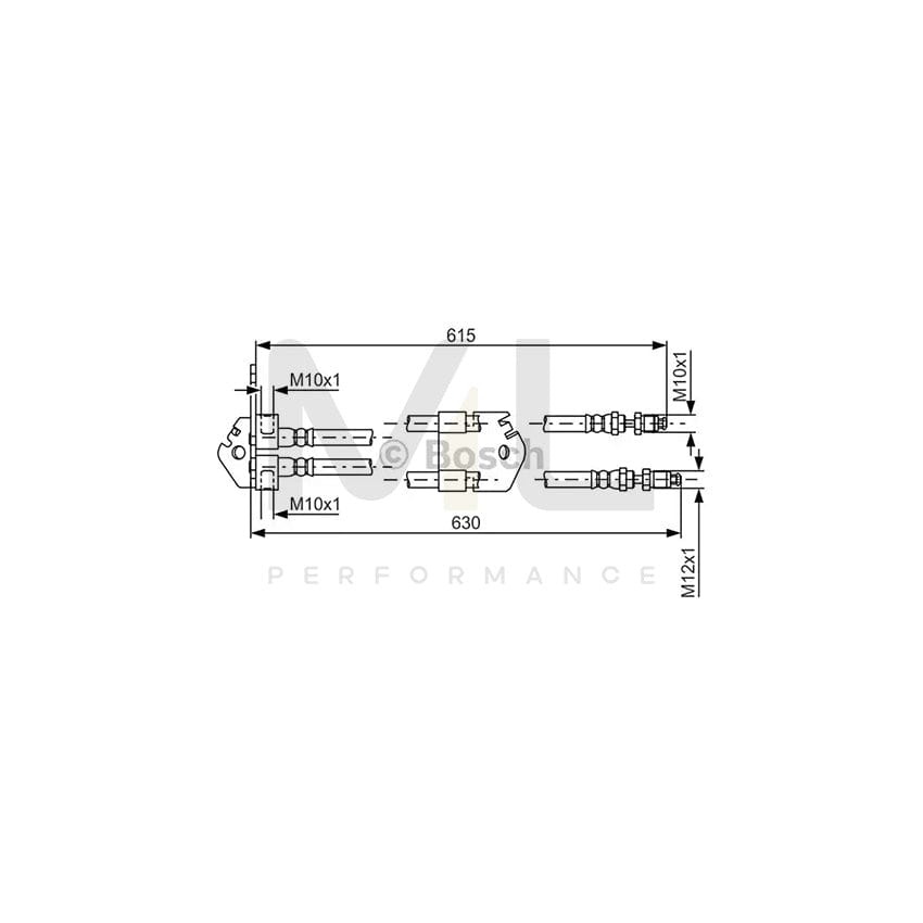 BOSCH 1 987 481 806 Brake Hose for FORD TRANSIT 630mm | ML Performance Car Parts