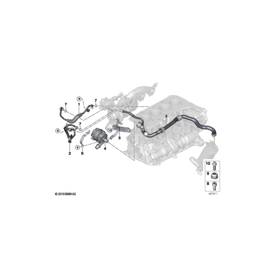 Genuine BMW 11538673023 F30 Coolant Line, Turbocharger Return Line (Inc. 330e) | ML Performance UK Car Parts