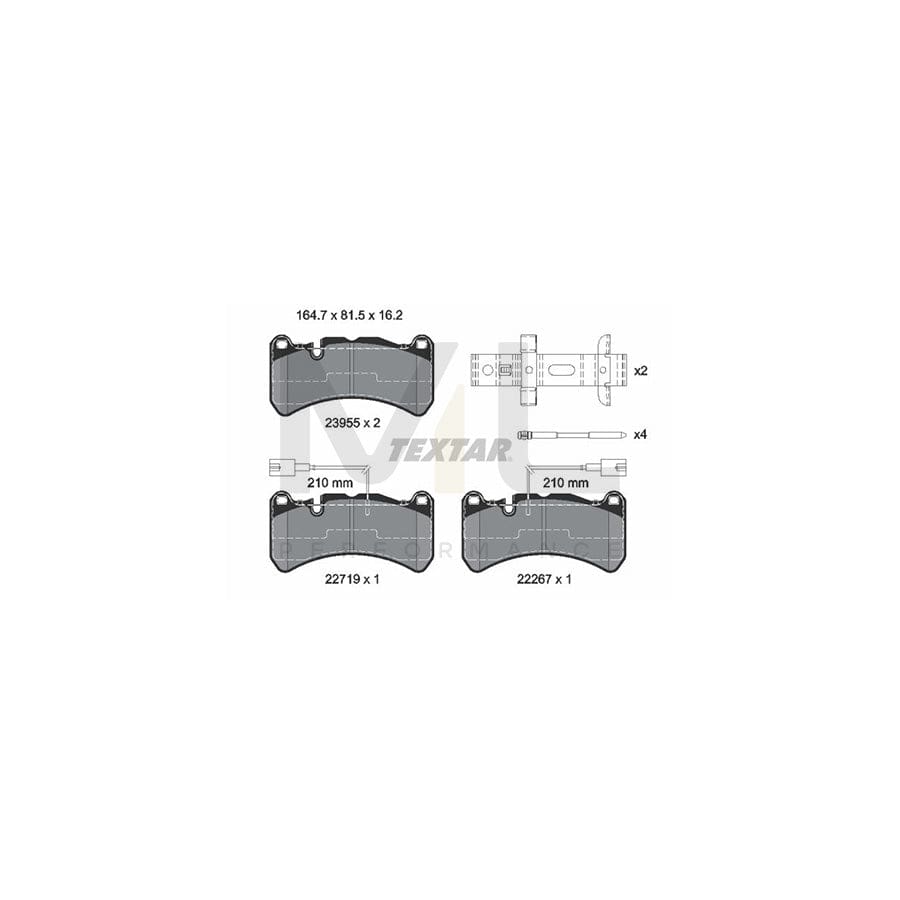 TEXTAR 2395503 Brake pad set incl. wear warning contact, with brake caliper screws, with accessories | ML Performance Car Parts