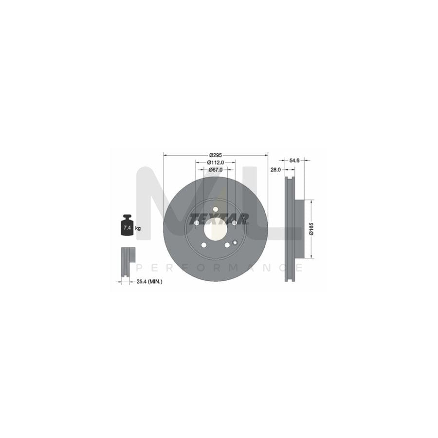 TEXTAR PRO+ 92115105 Brake Disc suitable for MERCEDES-BENZ E-Class Internally Vented, Coated, High-carbon, without wheel hub, without wheel studs | ML Performance Car Parts