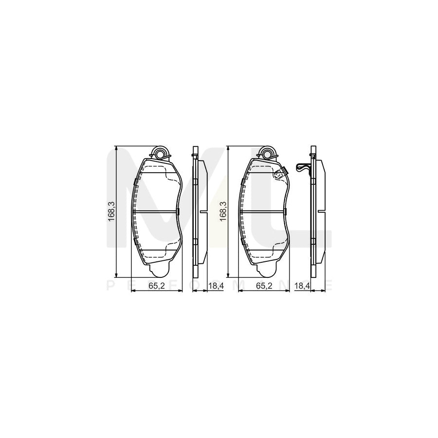 Bosch 0986495443 Brake Pad Set For Ford Transit With Anti-Squeak Plate, With Mounting Manual BP2075 | ML Performance Car Parts