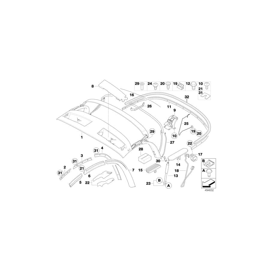 Genuine BMW 54317135314 E85 Bracket, Cable Harness, Right (Inc. Z4 3.0si, Z4 3.0i & Z4 2.0i) | ML Performance UK Car Parts