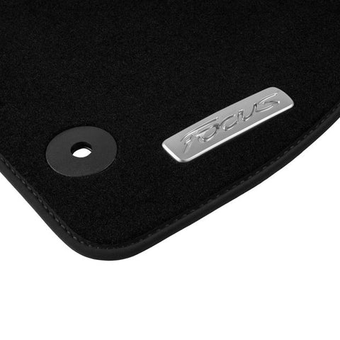 GENUINE FORD 1914002 FOCUS VELOUR FRONT FLOOR MATS BLACK WITH LOGO 2011-2018 | ML Performance UK