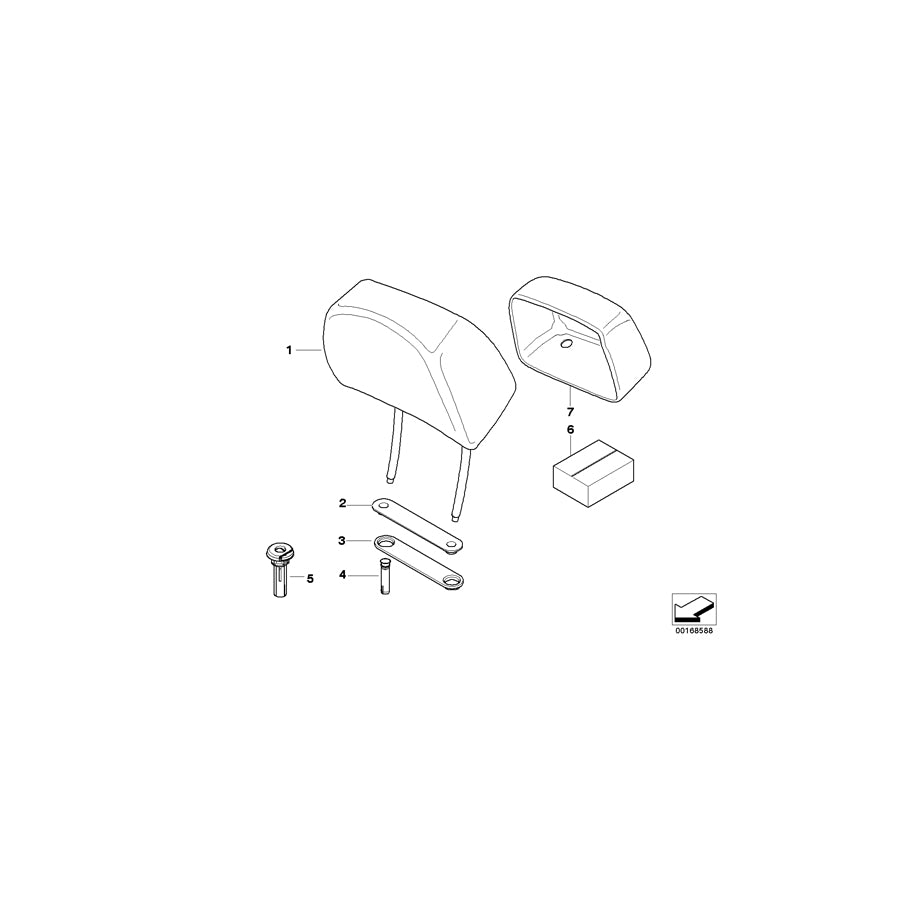 Genuine BMW 52107238907 E60 E61 Headrest Leather SCHWARZ (Inc. 535d, 530xi & 523i) | ML Performance UK