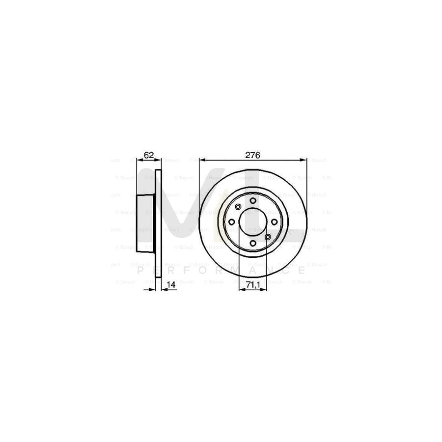 BOSCH 0 986 478 981 Brake Disc for CITROEN C5 Solid, Oiled | ML Performance Car Parts