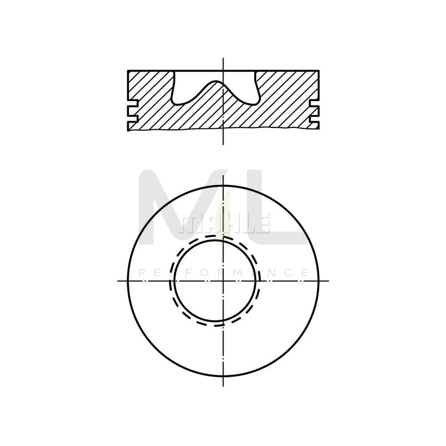 MAHLE ORIGINAL 002 99 00 Piston 97,5 mm, with piston ring carrier, without cooling duct | ML Performance Car Parts