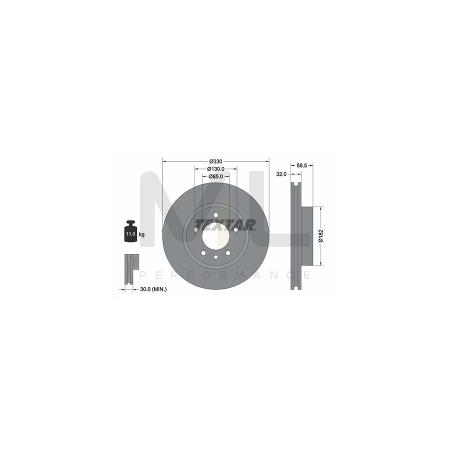 TEXTAR OE-Line 92121510 Brake Disc Internally Vented, Coated, High-carbon, without wheel hub, without wheel studs | ML Performance Car Parts