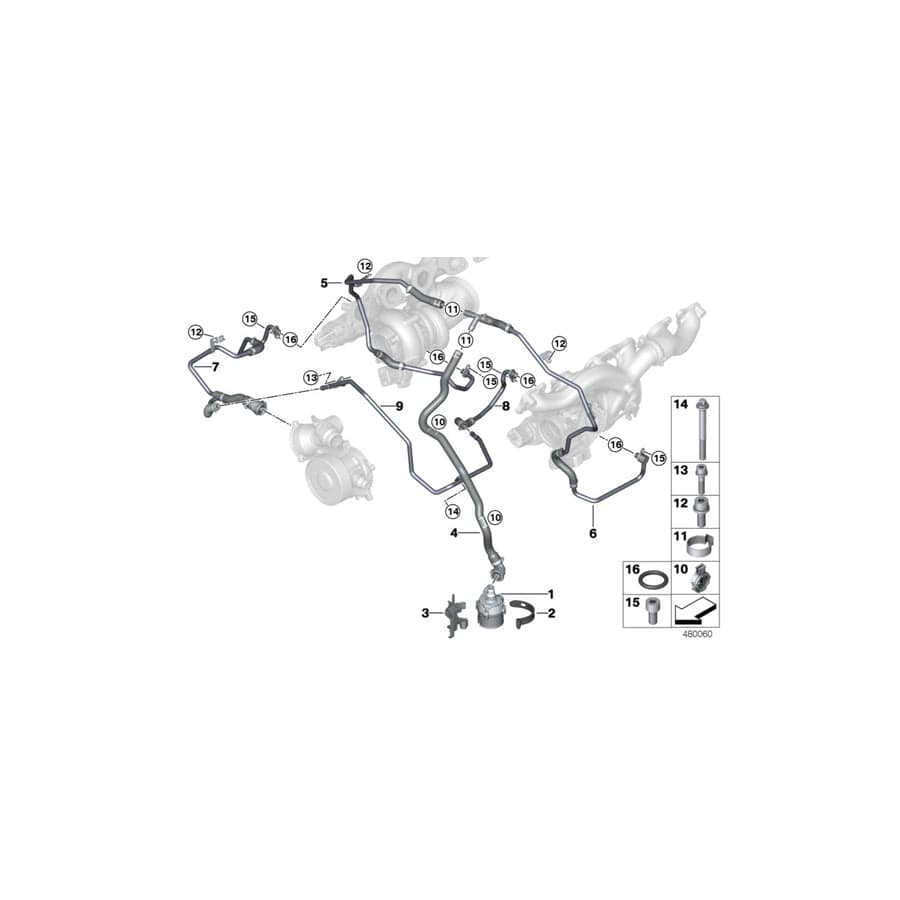 Genuine BMW 11538654396 RR31 G12 Coolant Line, Turbocharger Return Line ZYL. 7-12 (Inc. M760LiX, Cullinan & Phantom) | ML Performance UK Car Parts