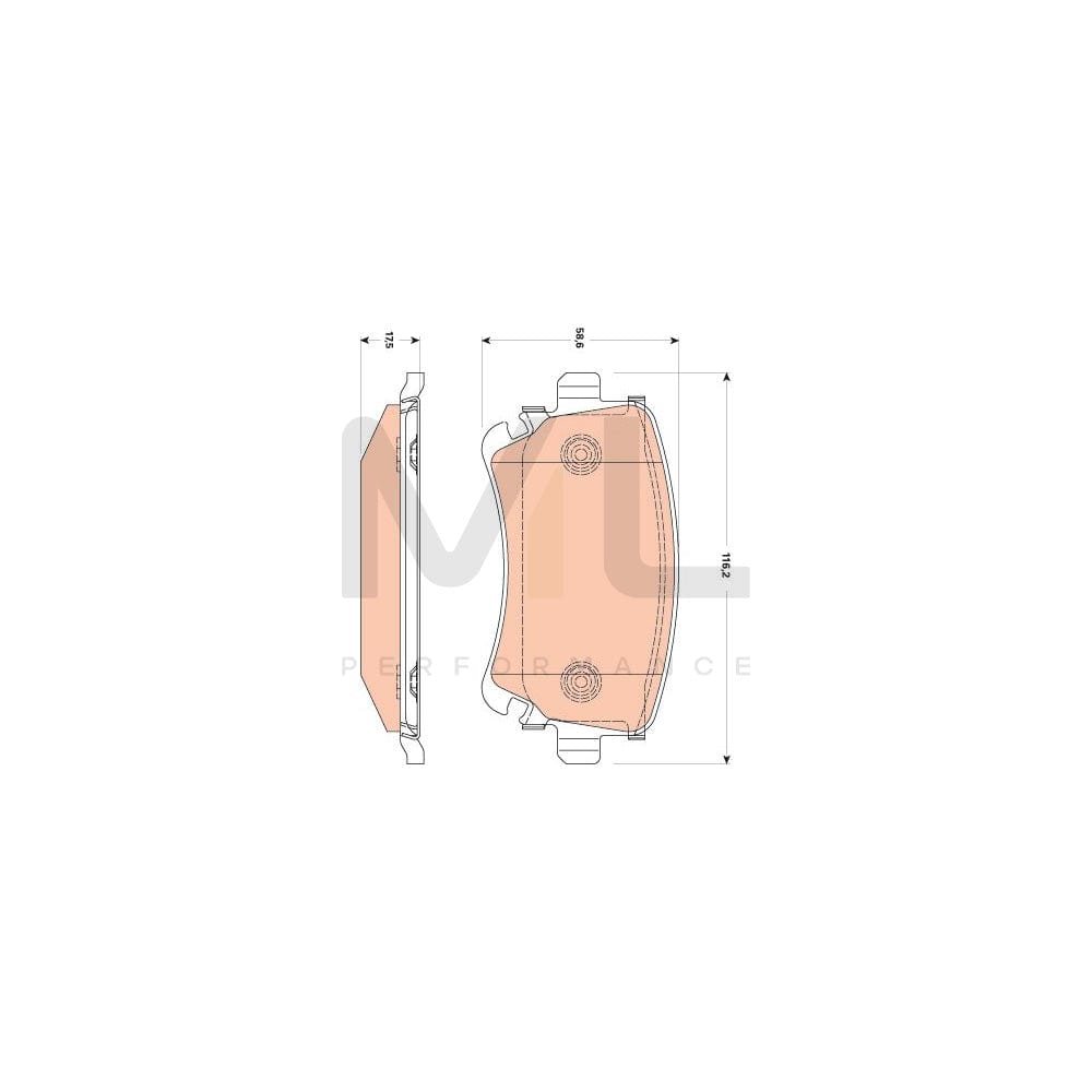 TRW Gdb1769 Brake Pad Set For Audi A4 Prepared For Wear Indicator, With Brake Caliper Screws, With Accessories | ML Performance Car Parts