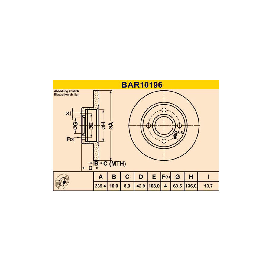 Barum BAR10196 Brake Disc