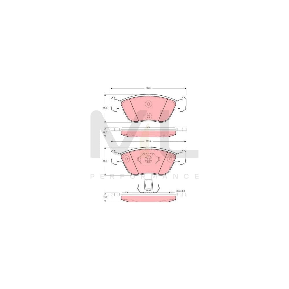 TRW Gdb1406 Brake Pad Set Not Prepared For Wear Indicator | ML Performance Car Parts