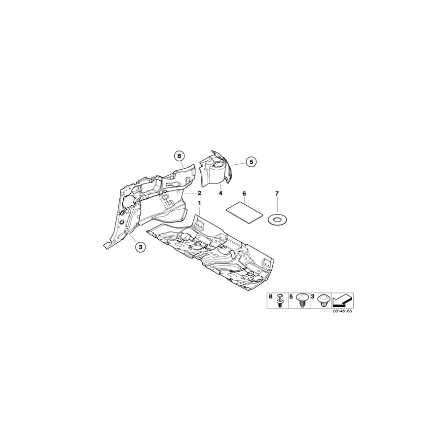 Genuine BMW 51488236278 E46 Sound Insulating Wheel Housing Rear Rig. (Inc. 330Ci, 330Cd & 323Ci) | ML Performance UK Car Parts