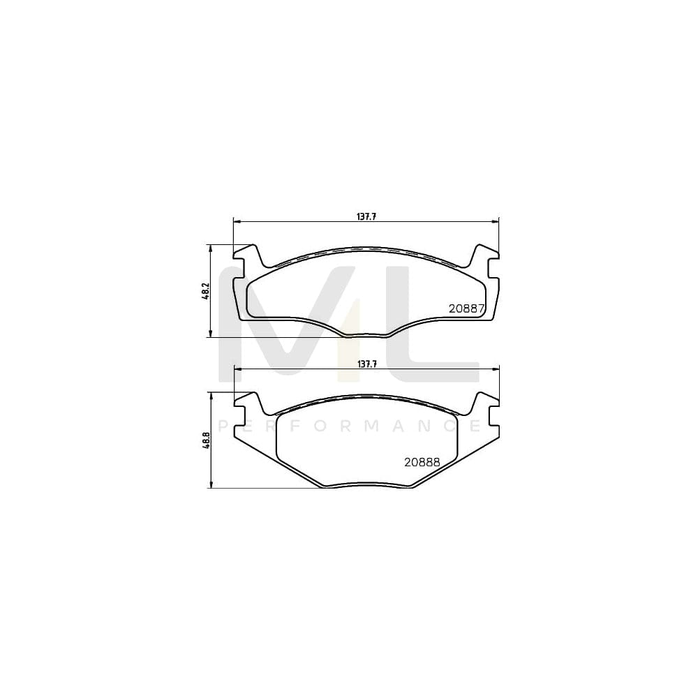 Hella 8DB 355 006-381 Brake Pad Set Not Prepared For Wear Indicator, With Accessories | ML Performance Car Parts