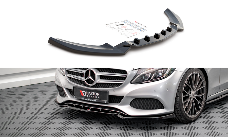 Maxton Design ME-C-205-FD1T Front Splitter Mercedes Benz C-Class W205 | ML Performance UK Car Parts