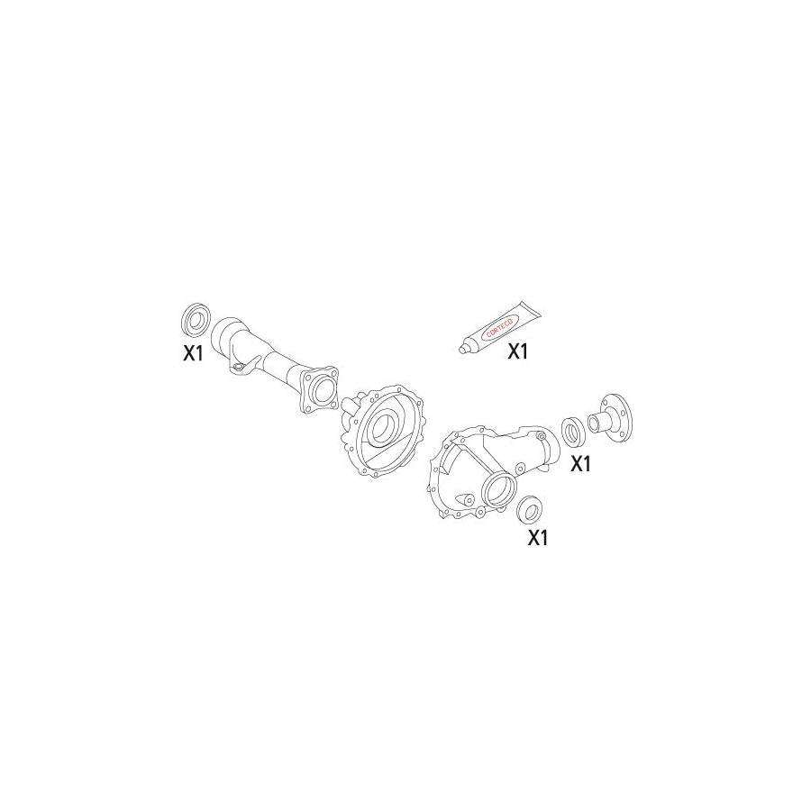 Corteco 19536187 Gasket Set, Differential For Toyota Land Cruiser Prado 120 (J120) | ML Performance UK