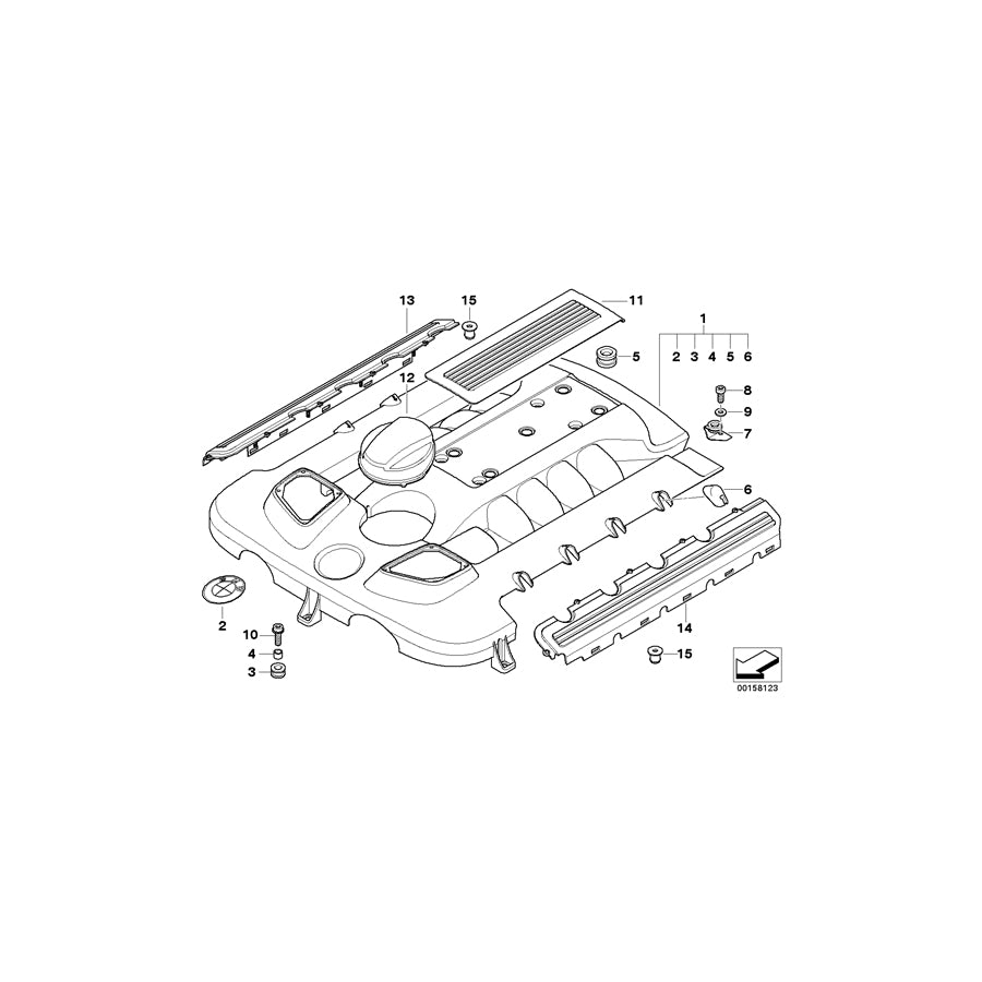 Genuine BMW 11142248500 E38 E65 Covering Center (Inc. 740d) | ML Performance UK Car Parts